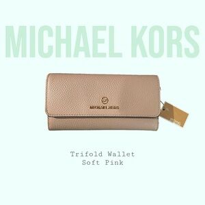 Michael Kors trifold wallet in soft pink